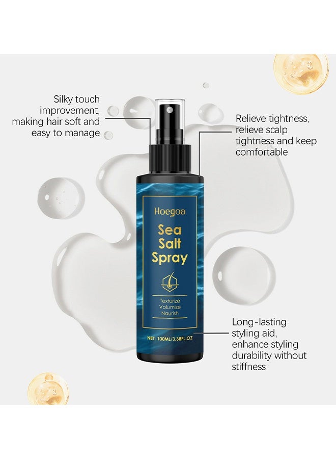HOEGOA Sea Salt Spray For Hair, Sea Salt Hair Spray with Aloe Vera And Red Algae Extract, Regulates Oil Secretion And Keeps The Scalp Fresh, Beach Hair Spray, 100ml/3.38fl oz - Image 5