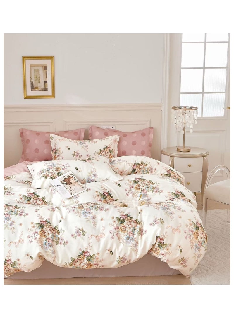 Floral Bedsheet Duvet Cover Super King Size Luxury Feel Pure Cotton Material
