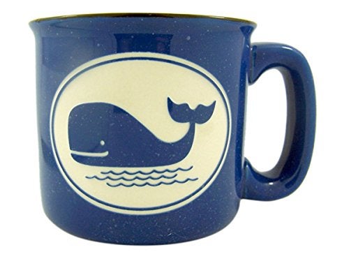 Cape Shore Blue Whale Ceramic Engraved Beach Coffee Mug, 16 oz - Image 1