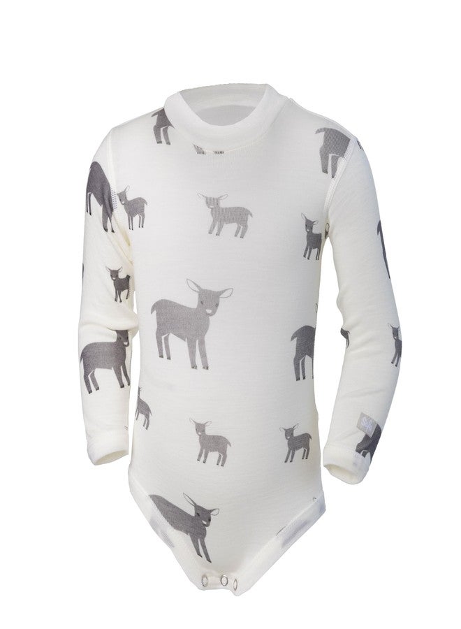 SAFA - Merino Wool Onesie for Baby and Toddler - Long Sleeve Bodysuit (Sheep) (White Sheep, 80) - Image 1
