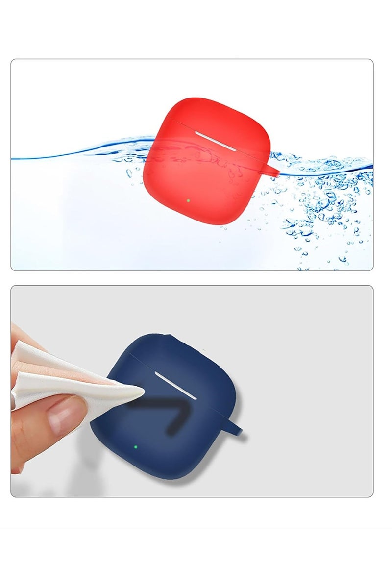 Silicone Cover Case Compatible with Redmi Buds 6 Active Portable Protective Case Cover With Keychain For Redmi Buds 6 Active (Blue) - Image 2