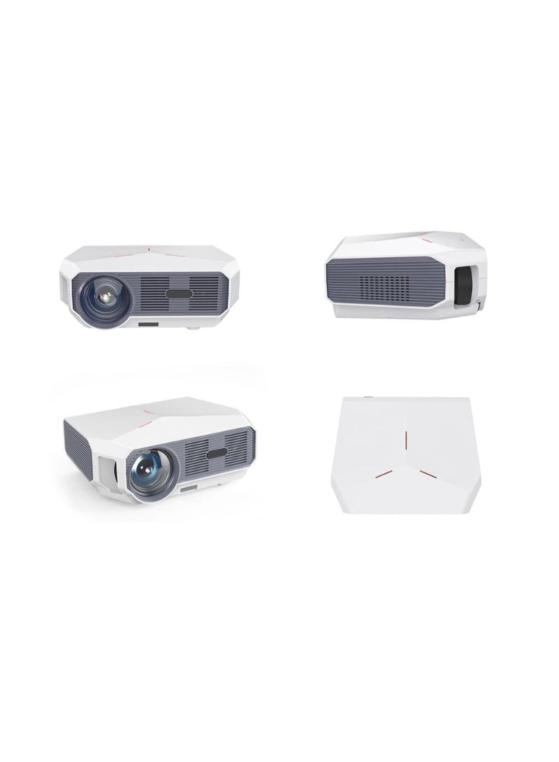 4600 Lumen Full Hd Wifi Projector Bluetooth Video 200 Screen 1080P Home Cinema Projector With Speaker Keystone Outdoor Projector Hdmi/Usb/Vga/Tv/Laptop/Ios Android White  - Image 2