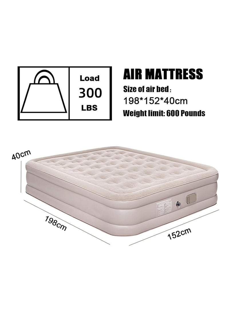 تابيت مرتبة هوائية مع مضخة كهربائية مدمجة، فرشة نوم قابلة للنفخ، سرير متنقل قابل للطي، سجادة هوائية خارجية للخيام والسيارات والشاحنات (لشخصين - مقاس 198×152×40 سم - مزدوج) - Image 3