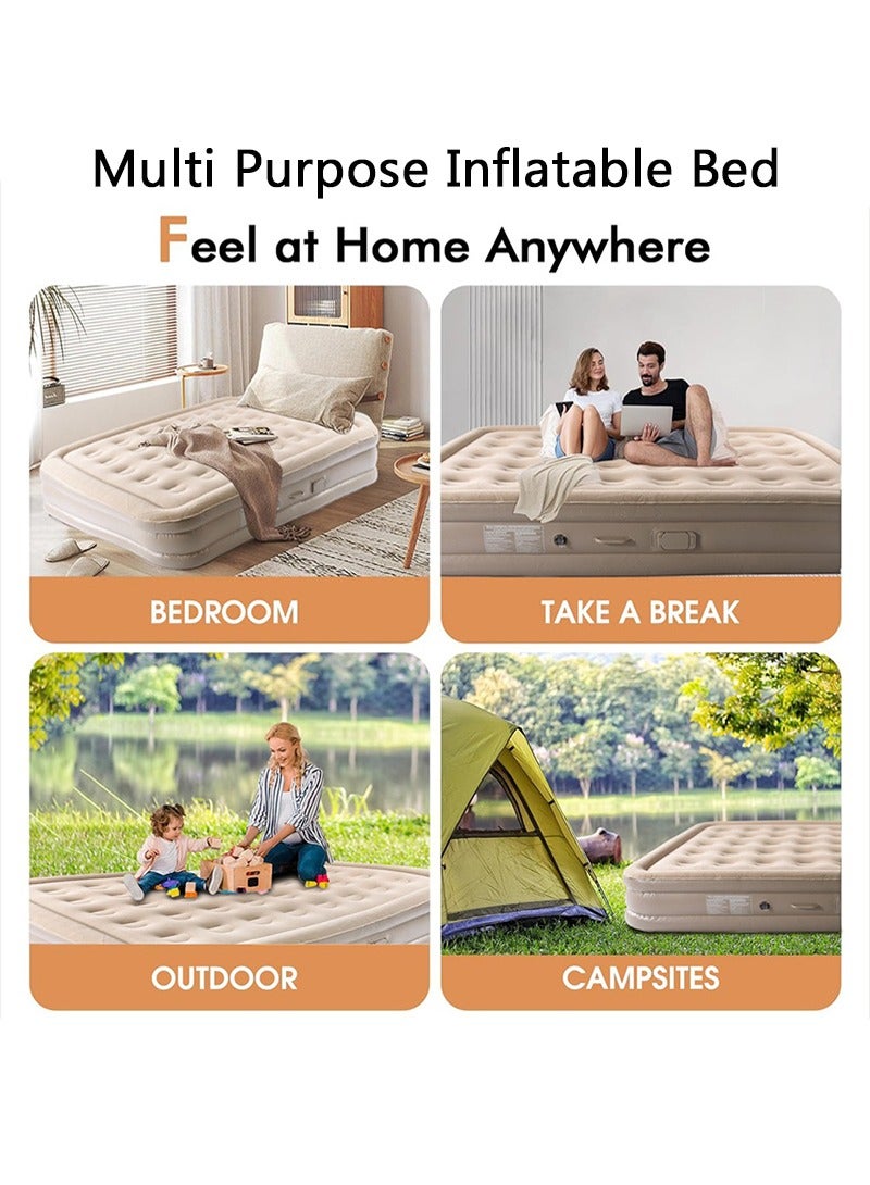 تابيت مرتبة هوائية مع مضخة كهربائية مدمجة، فرشة نوم قابلة للنفخ، سرير متنقل قابل للطي، سجادة هوائية خارجية للخيام والسيارات والشاحنات (لشخصين - مقاس 198×152×40 سم - مزدوج) - Image 2