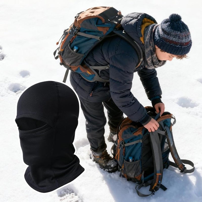 بلاك كيدز فيس كوفر وارمر لفصل الشتاء للوجه، قناع للرقبة قابل للتنفس للتزلج وركوب الدراجات للأولاد والبنات - Image 2