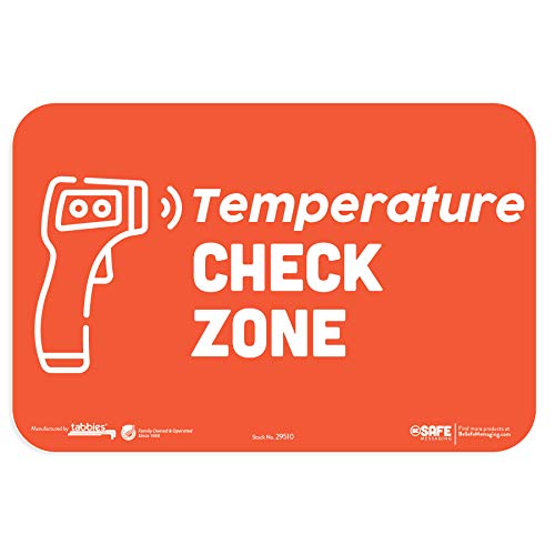 tabbies BeSafe Messaging"Temperature Check Zone", 3-Pack 9"x6", Bright Bold Orange, Repositionable Educational Safety Signs, Perfect for Most Surfaces: Glass, Metal, Painted Surfaces (29510) - Image 3