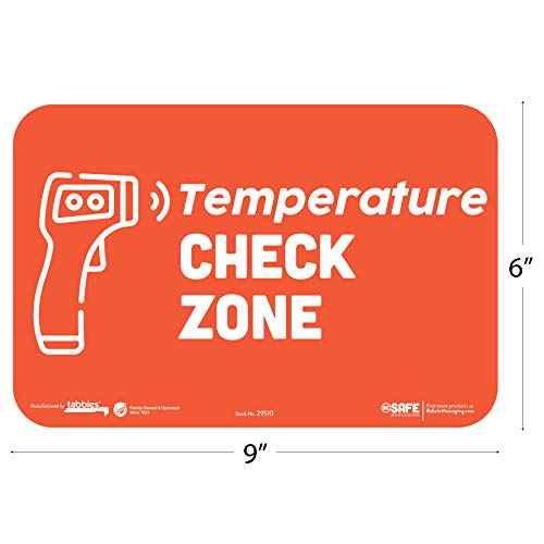 tabbies BeSafe Messaging"Temperature Check Zone", 3-Pack 9"x6", Bright Bold Orange, Repositionable Educational Safety Signs, Perfect for Most Surfaces: Glass, Metal, Painted Surfaces (29510) - Image 4
