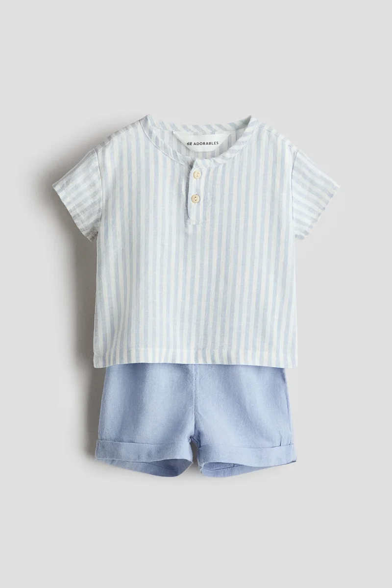H&M 2-piece henley shirt and shorts set