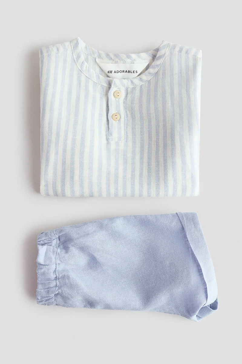 H&M 2-piece henley shirt and shorts set