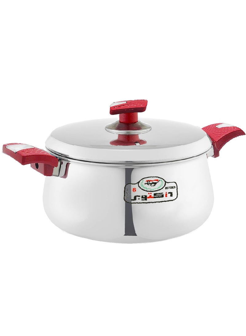 6 October Aluminum Pots Set Consisting of 6 Pots With Two Handles 6 October Brand Egyptian Industry, Size 1.5L /2L /2.5 L / 3L / 4.5L / 5.5L  - Image 4