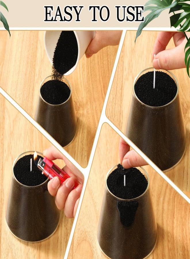 MTLEE Candle Sand 3.3 lb DIY Pearled Candle Making Kit Included 20 Pcs Wicks and Refillable Beaded Wax Sand Beaded Wax Gift with Wicks Self Extinguish for Home Wedding Party Women(Black) - Image 5