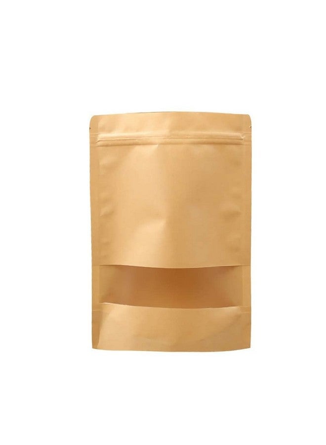 Deera Stand Up Ziplock Reusable Airtight Kraft Paper Storage Pouch (Brown)(140mmX200mm)(Pack of 50) - Image 4
