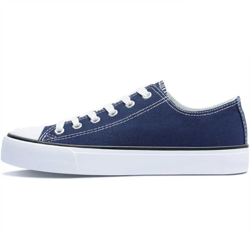 Obtaom Womenâ€™s Navy Canvas Shoes Low Top Fashion Sneakers Slip on Walking Shoe(Navy 5 Women/4.5 Men) - Image 3