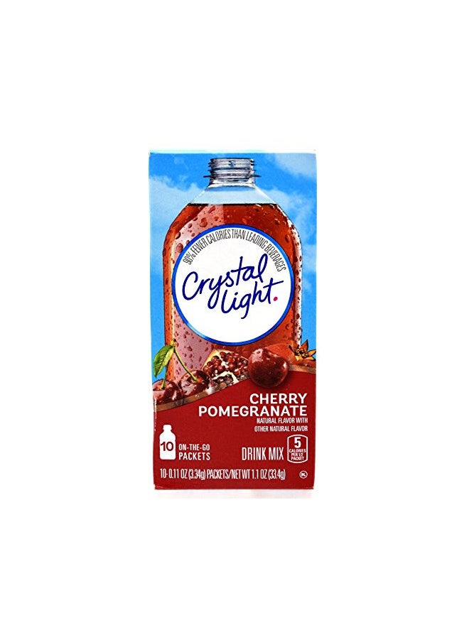 Crystal Light On The Go Cherry Pomegranate Drink Mix, 10-Packet Box (Pack of 9)