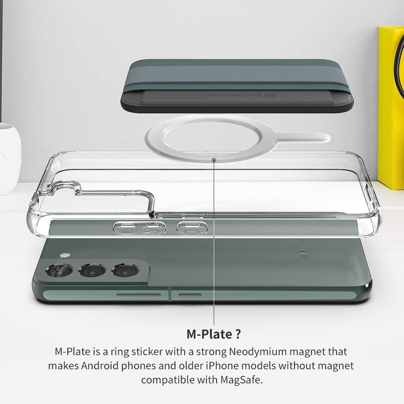 Sinjimoru Magnetic Wallet for iPhone 16/15/14/13/12 Series, Soft Wool Band Grip, Compatible with MagSafe Wallet, Phone Grip Wallet, M-Band Red - Image 5