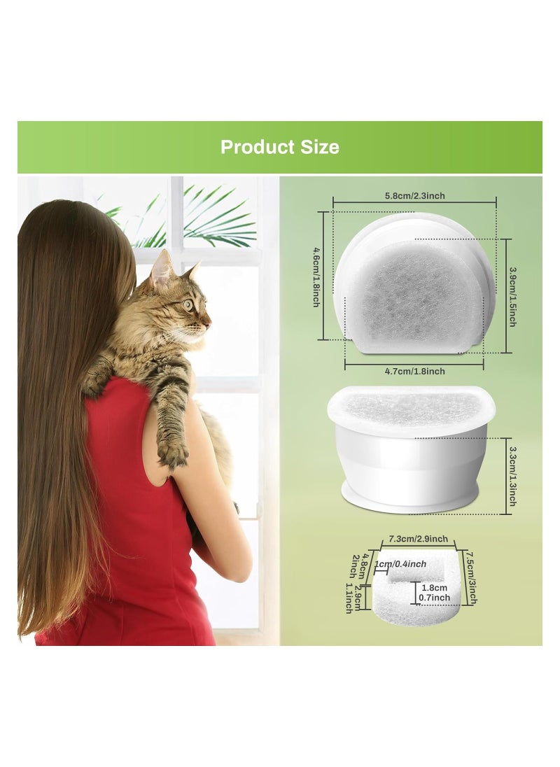 Generic - 6-Pack Cat Fountain Replacement Carbon Filters & Foam, Compatible with Ceramic Pagoda, Avalon, Butterfly, Sedona Automatic Water Bowls, Includes Pre-Filter Foam for Enhanced Purification. - Image 1