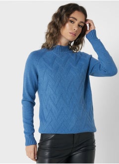 Cable Knit Chevron Pattern Sweater