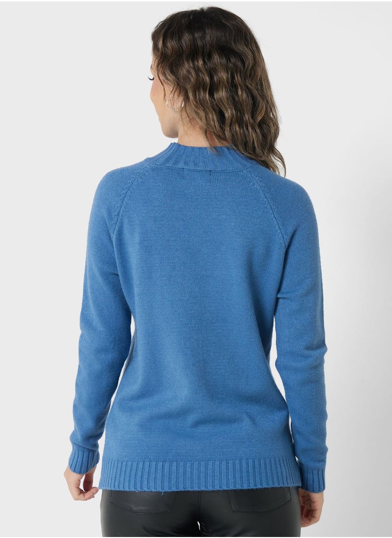 Ginger - Cable Knit Chevron Pattern Sweater - Image 1