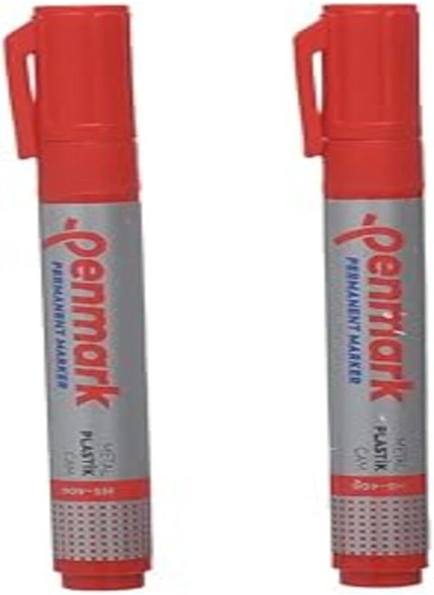 Penmark hs-406 high quality metallic permanent pen set of 2 pcs. - red