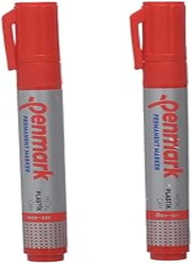 Penmark hs-406 high quality metallic permanent pen set of 2 pcs. - red