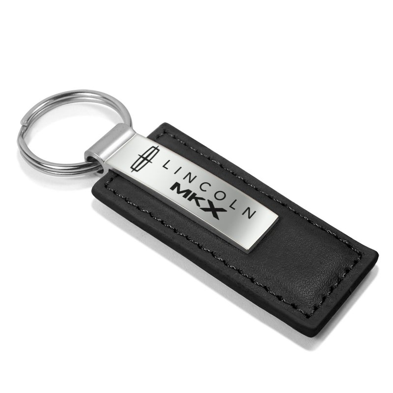 Au-Tomotive Gold Lincoln MKX Black Leather Key Chain  - Image 2