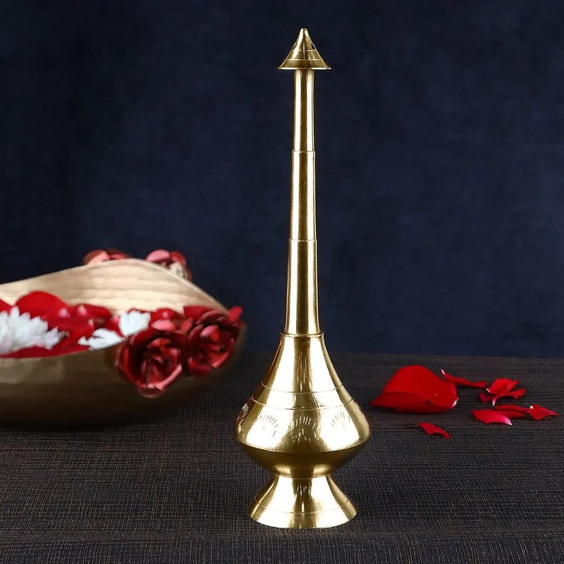 Puja N Pujari Puja N Pujari Brass Sprinkler Bottle for Rose Water Gangajal and Perfume  - Image 1
