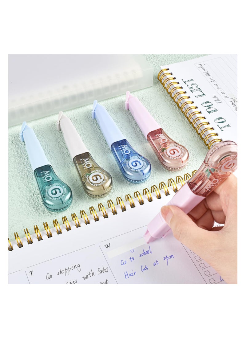SYOSI 8Pcs Aesthetic Correction Tape, White Out Pens for Instant Correction, Easy to Use, Pen Shaped Applicator for Office School Supplies, 1/5 Inch x 236 Inches for Students Teacher Work (Morandi)  - Image 5