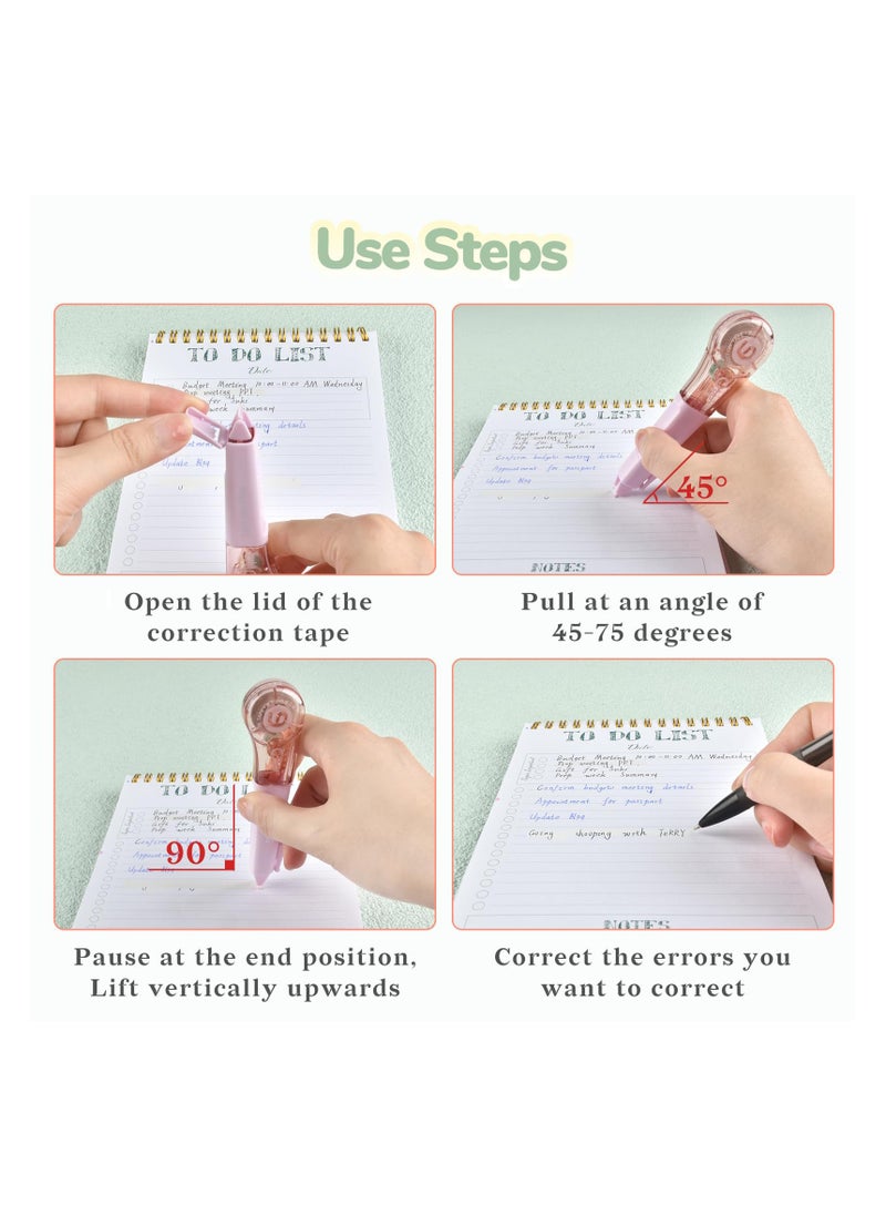 SYOSI 8Pcs Aesthetic Correction Tape, White Out Pens for Instant Correction, Easy to Use, Pen Shaped Applicator for Office School Supplies, 1/5 Inch x 236 Inches for Students Teacher Work (Morandi)  - Image 4