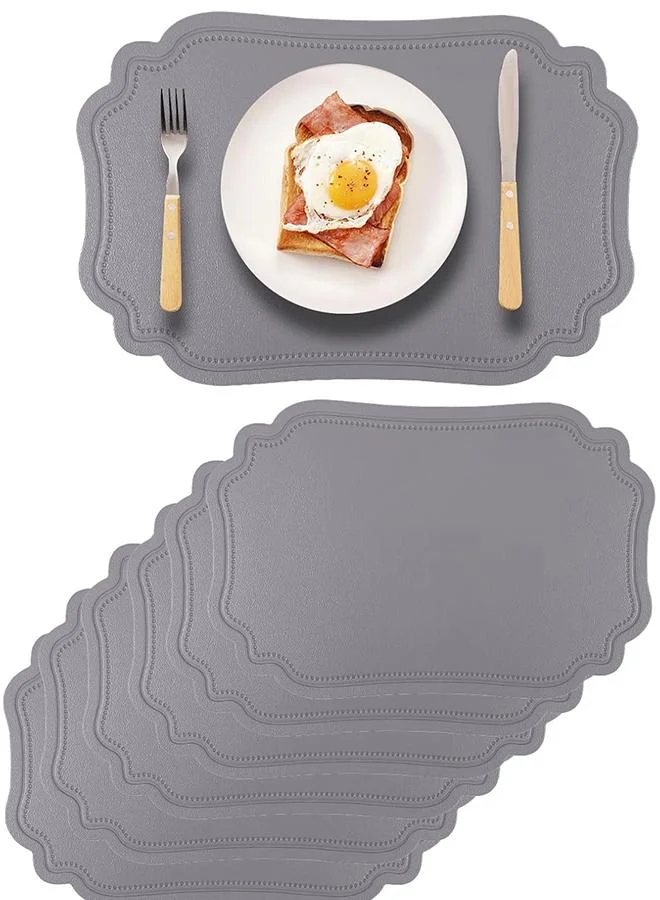 Casa Quesera European Retro-Style l Leather Table Mat Set (6-Pack) – Waterproof & Heat-Insulated