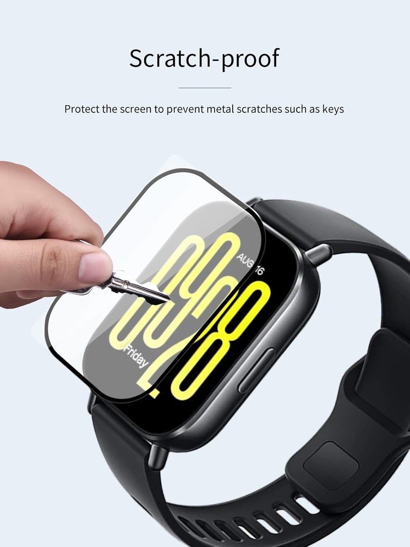 WUNIAK [3 Pack] for Xiaomi Redmi Watch 5 Active Smartwatch Screen Protector, PMMA Film &3D Curved Edge& &Full Coverage&Anti-Scratch& Bubble Free&Case Friendly. - Image 5