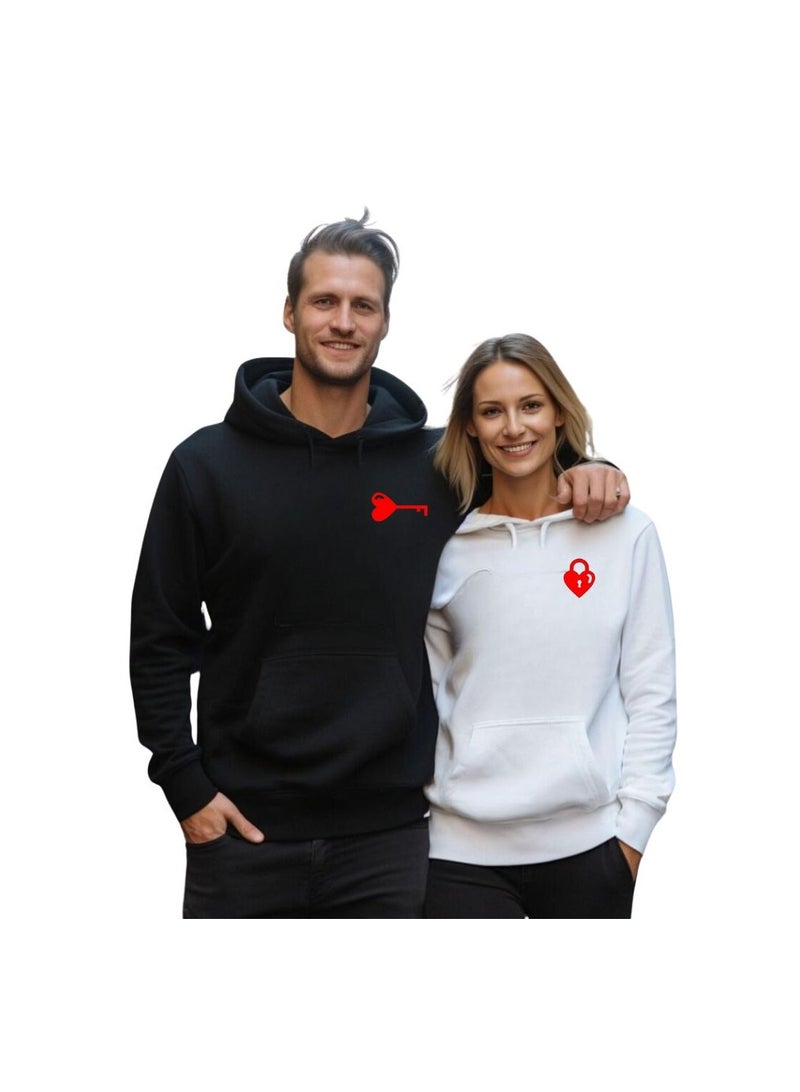 PRINTSHOP4ME Valentines Day Couples Hoodies-Comfortable Hoodies For Boyfriend,Girlfriend,Husband Or Wife-Cute Outfits For Valentine's Day  - Image 1
