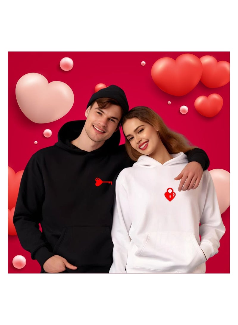 PRINTSHOP4ME Valentines Day Couples Hoodies-Comfortable Hoodies For Boyfriend,Girlfriend,Husband Or Wife-Cute Outfits For Valentine's Day  - Image 2