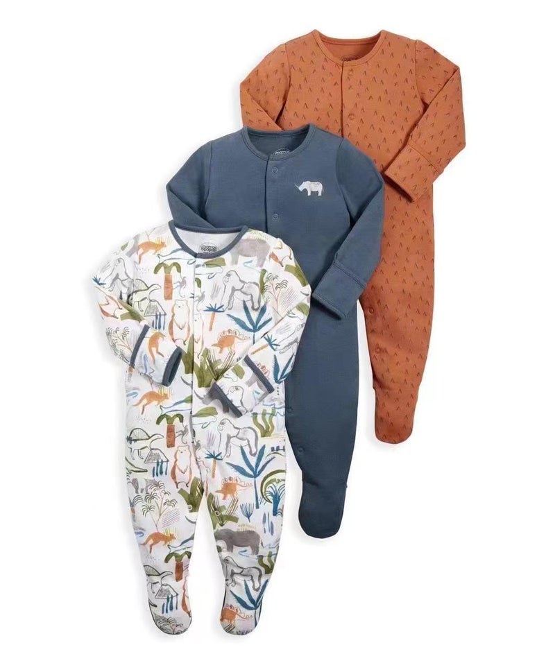 WOWTHIN Foreign Trade Children's Clothing, Spring and Autumn Style Baby Jumpsuit, Long-Sleeved Footed Romper, Pajamas, Newborn Baby Gift Box, Exclusively for Cross-Border Sales - Image 1