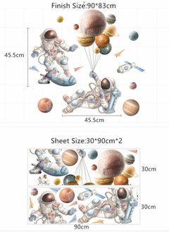 Excefore Astronaut Wall Decals, Satellite Planets and Stars Outer Space Art Stickers, Nursery Kids Room Gaming Decor  - Image 5