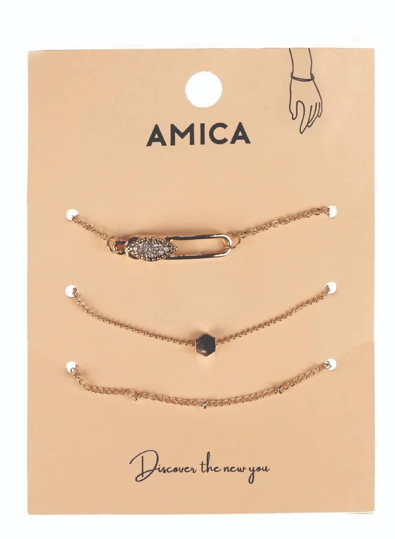 AMICA Sparkle Stack Set of 3 Bracelets