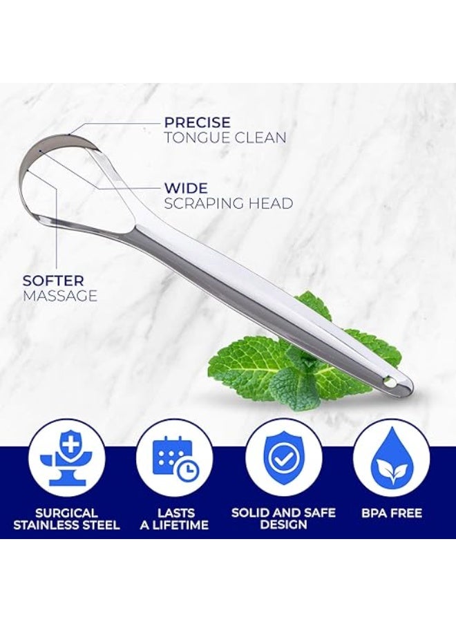 ORAVIX Stainless Steel Tongue Scraper Tongue Cleaner Bad Breath Care - Image 3