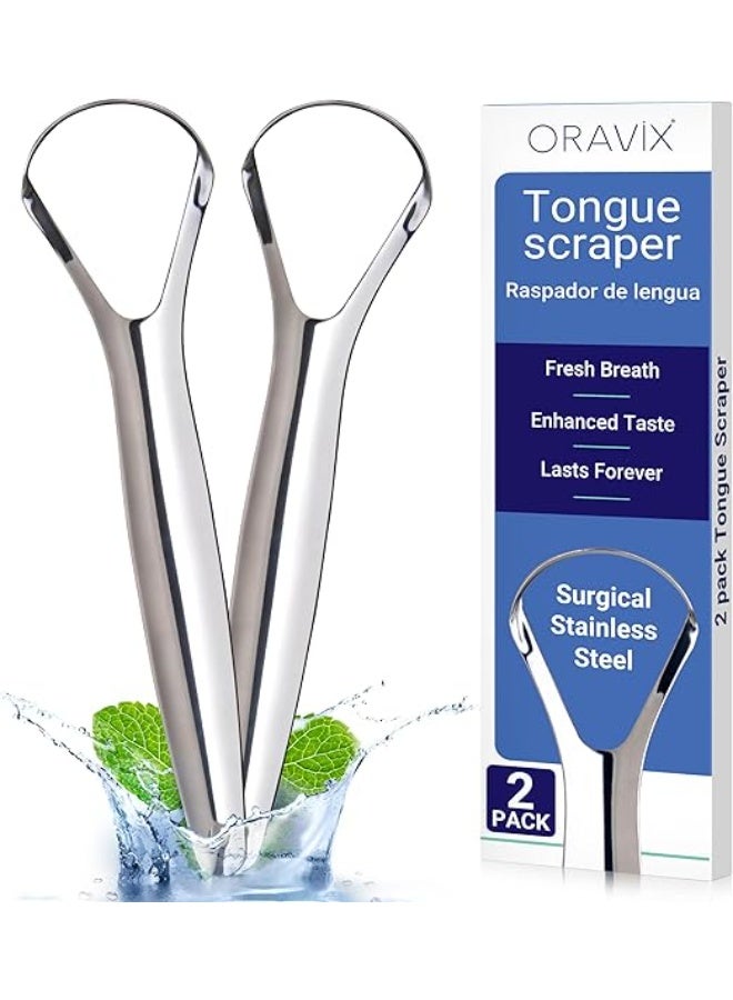 ORAVIX Stainless Steel Tongue Scraper Tongue Cleaner Bad Breath Care - Image 1