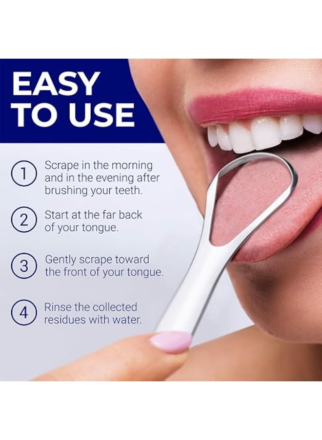 ORAVIX Stainless Steel Tongue Scraper Tongue Cleaner Bad Breath Care - Image 2