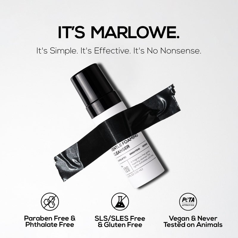 MARLOWE. No. 129 Gentle Foaming Facial Cleanser 4.5 Oz, Exfoliating, Brightening & Protective Daily Mens Face Wash with PHA, Natural Green Tea Extracts & Antioxidants, Unscented & Vegan - Image 5