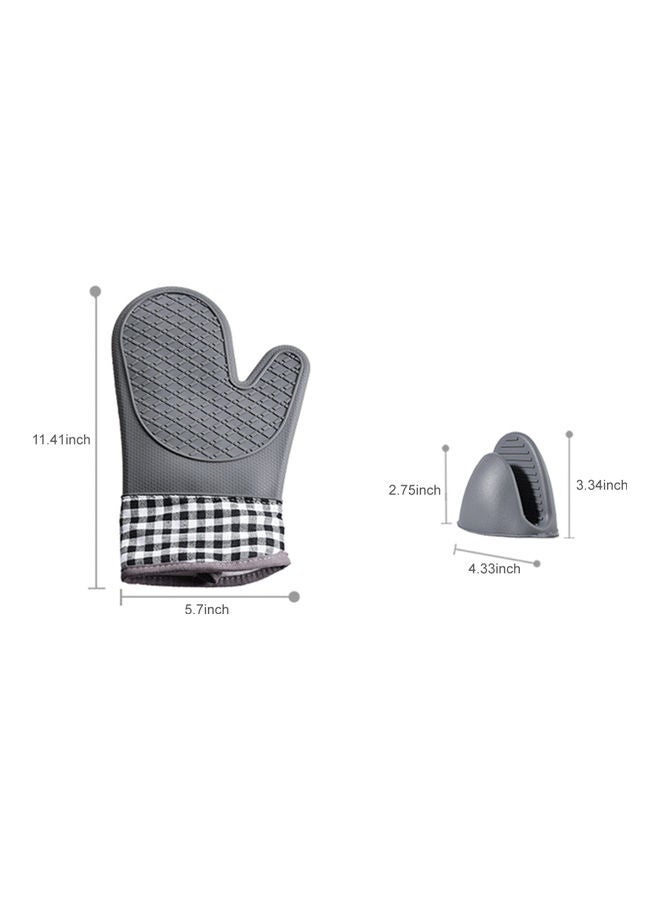 2-Piece Microwave Silicone Gloves For Baking Grey  - Image 2