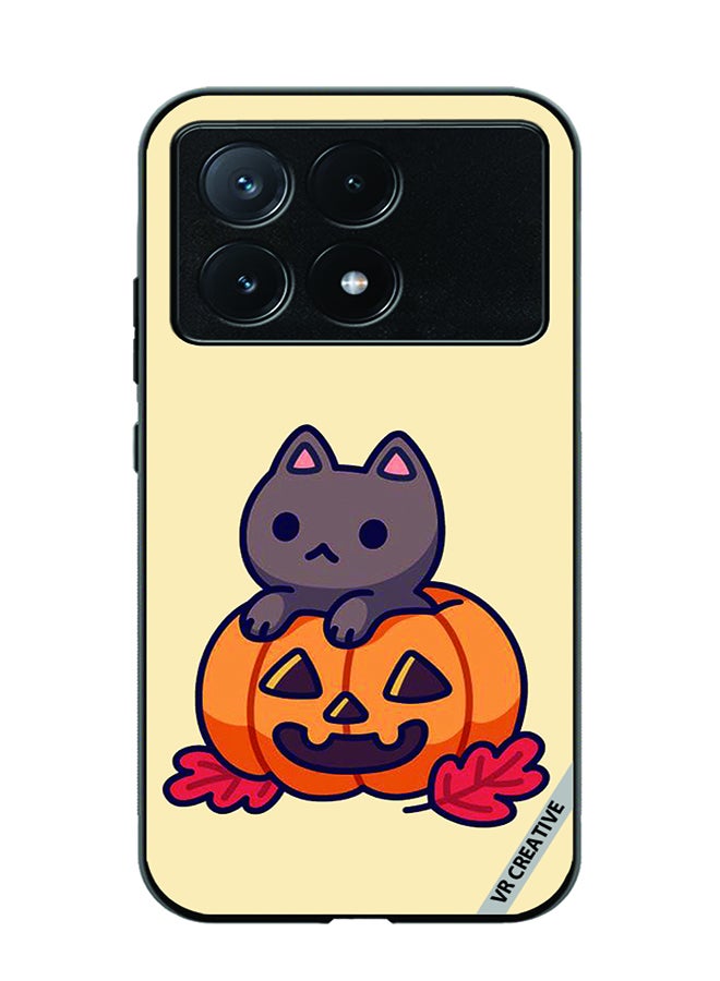 VR CREATIVE Protective Case Cover For Xiaomi Poco X6 Pro Cat In A Pumpkin Design Multicolour - Image 1