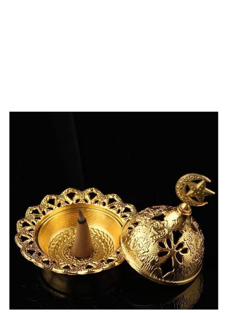 المبخرة العثماني المعدن جولد ميني أشكال متعددة: أناقة وديكور في قلب منزلك - تصميم فاخر ومثالي للهدايا - Image 2