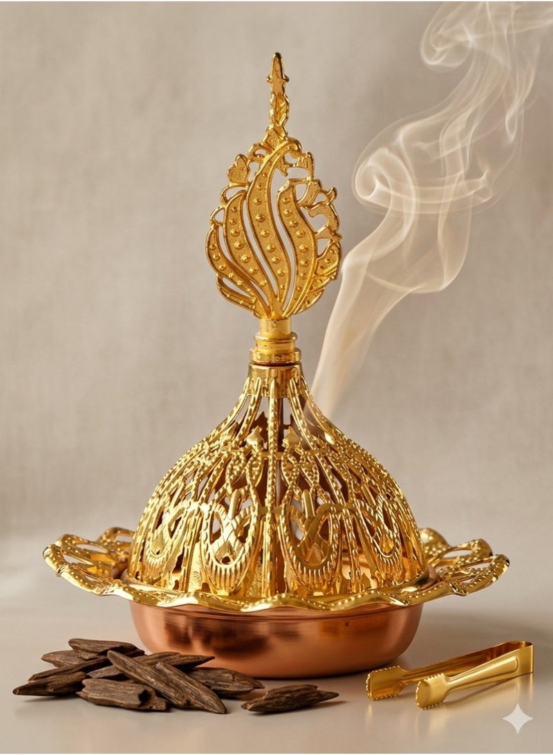 metal Ottoman Gold Mini Incense Burner multi shapes: Elegance and Decoration in the Heart of Your - Image 1