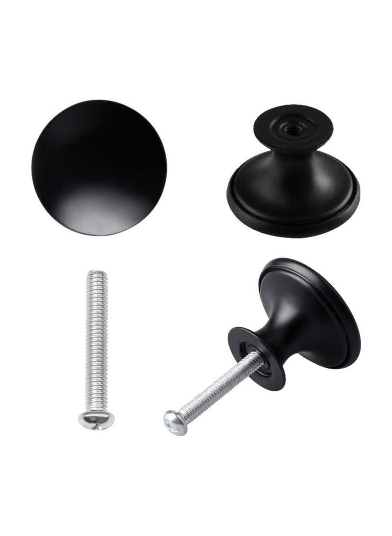 12 Pcs 30mm Black Cupboard Knobs Kitchen Cupboard Handles Cabinet Door Knobs Vintage Matted Round Drawers Cupboard with 12 Screws - Image 2
