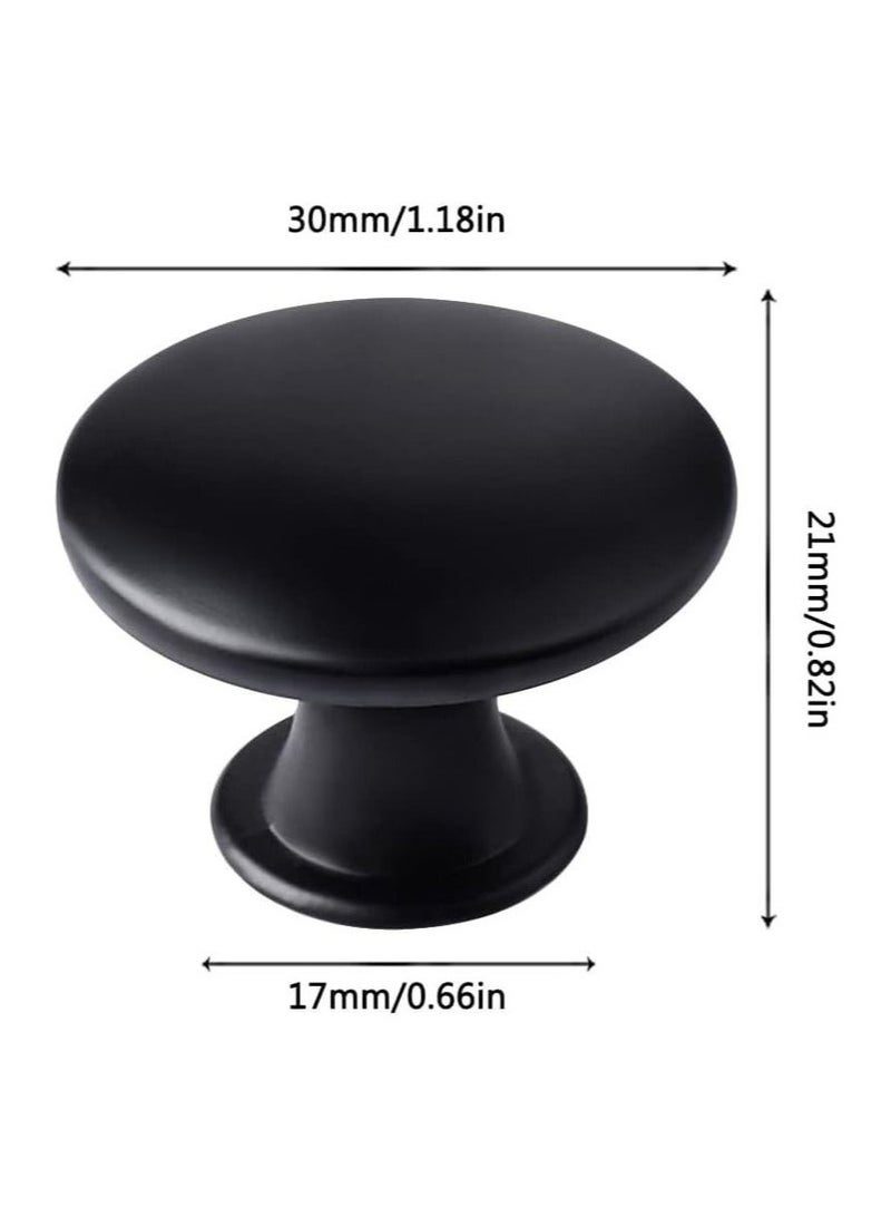 12 Pcs 30mm Black Cupboard Knobs Kitchen Cupboard Handles Cabinet Door Knobs Vintage Matted Round Drawers Cupboard with 12 Screws - Image 3