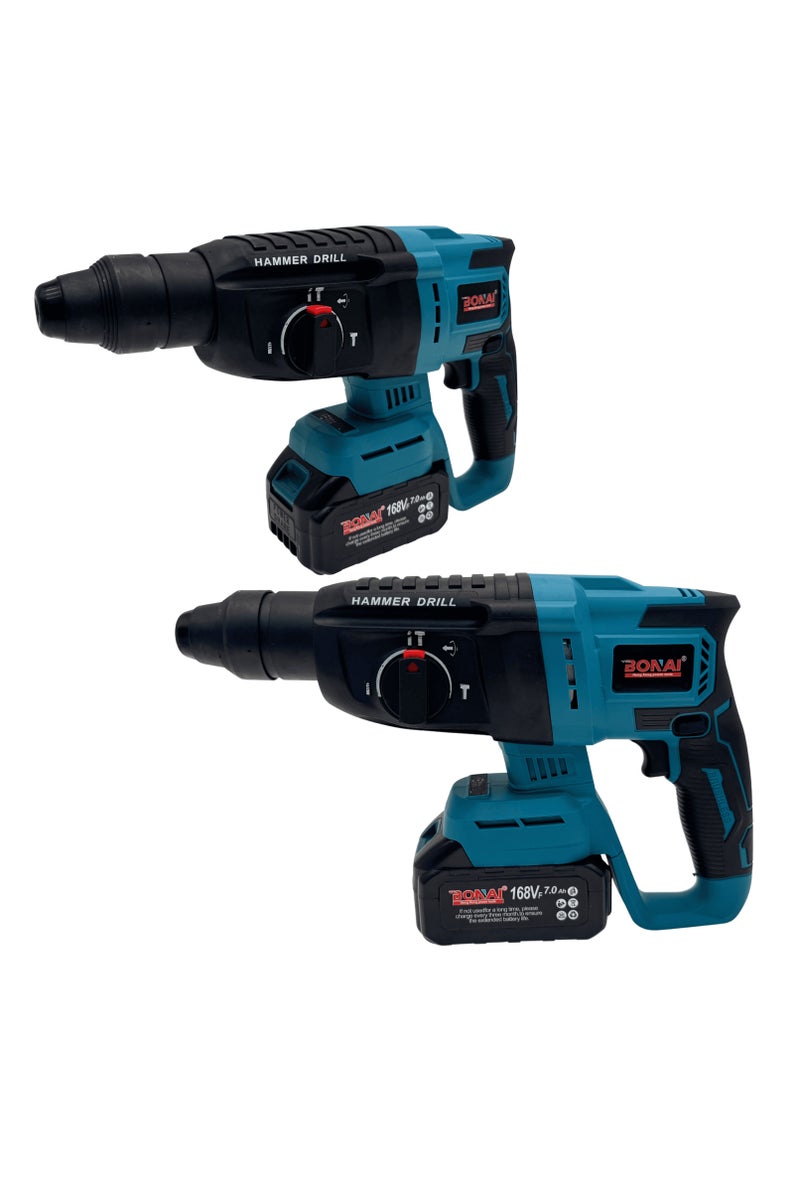 BONAI BN-HK47 Cordless Brushless Tool Kit with Drill, Impact Wrench, Hammer Drill, Grinder, 2 Li-Ion Batteries, Charger and Accessories for Wood, Metal, Concrete, Carpentry and Repair Work - Image 4