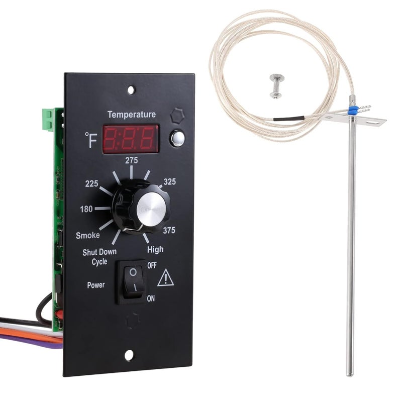 DRELD Digital Thermostat Controller Kit, Replacement for Traeger Pellet Grills, Control Board Panel Temperature Thermometer with 7" RTD Temperature Sensor, Replace for BAC236 BAC283 BAC389 BAC334 BAC388 - Image 1