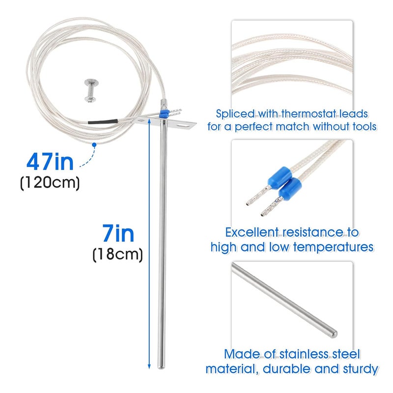 DRELD Digital Thermostat Controller Kit, Replacement for Traeger Pellet Grills, Control Board Panel Temperature Thermometer with 7" RTD Temperature Sensor, Replace for BAC236 BAC283 BAC389 BAC334 BAC388 - Image 4