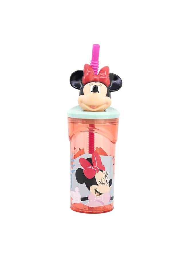 STOR 3D Figurine Minnie Mouse BPA-Free Plastic Tumbler with Straw Multicolor 360ml  - Image 1
