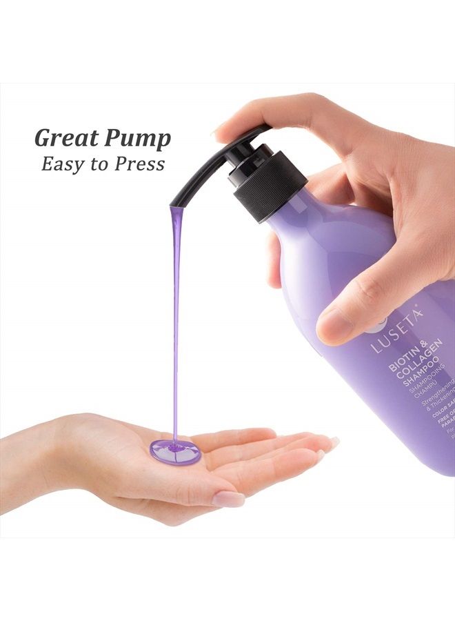 L LUSETA شامبو لوزيتا بيوتين وكولاجين لنمو الشعر، 16.9 أونصة، شامبو لتساقط الشعر للرجال والنساء، شامبو لتكثيف الشعر للشعر الخفيف مع فيتامين ب7 وزيت الأرجان، خالٍ من الكبريتات والبارابين - Image 5